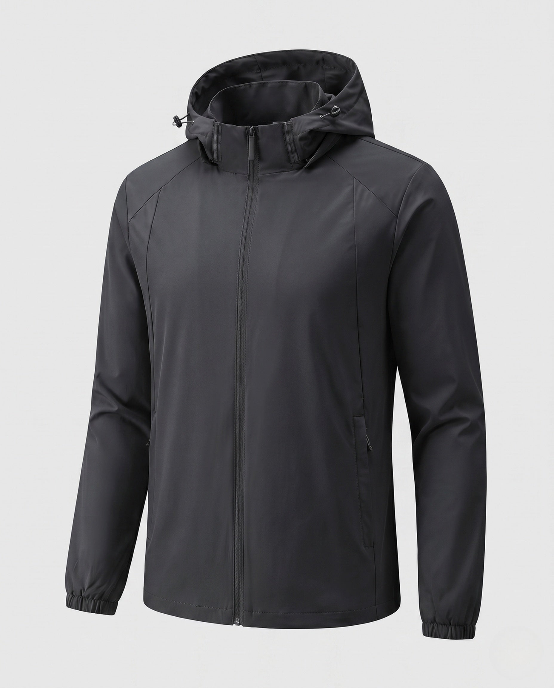 Unisex Lightweight Breathable Rain Jacket with Adjustable Hood