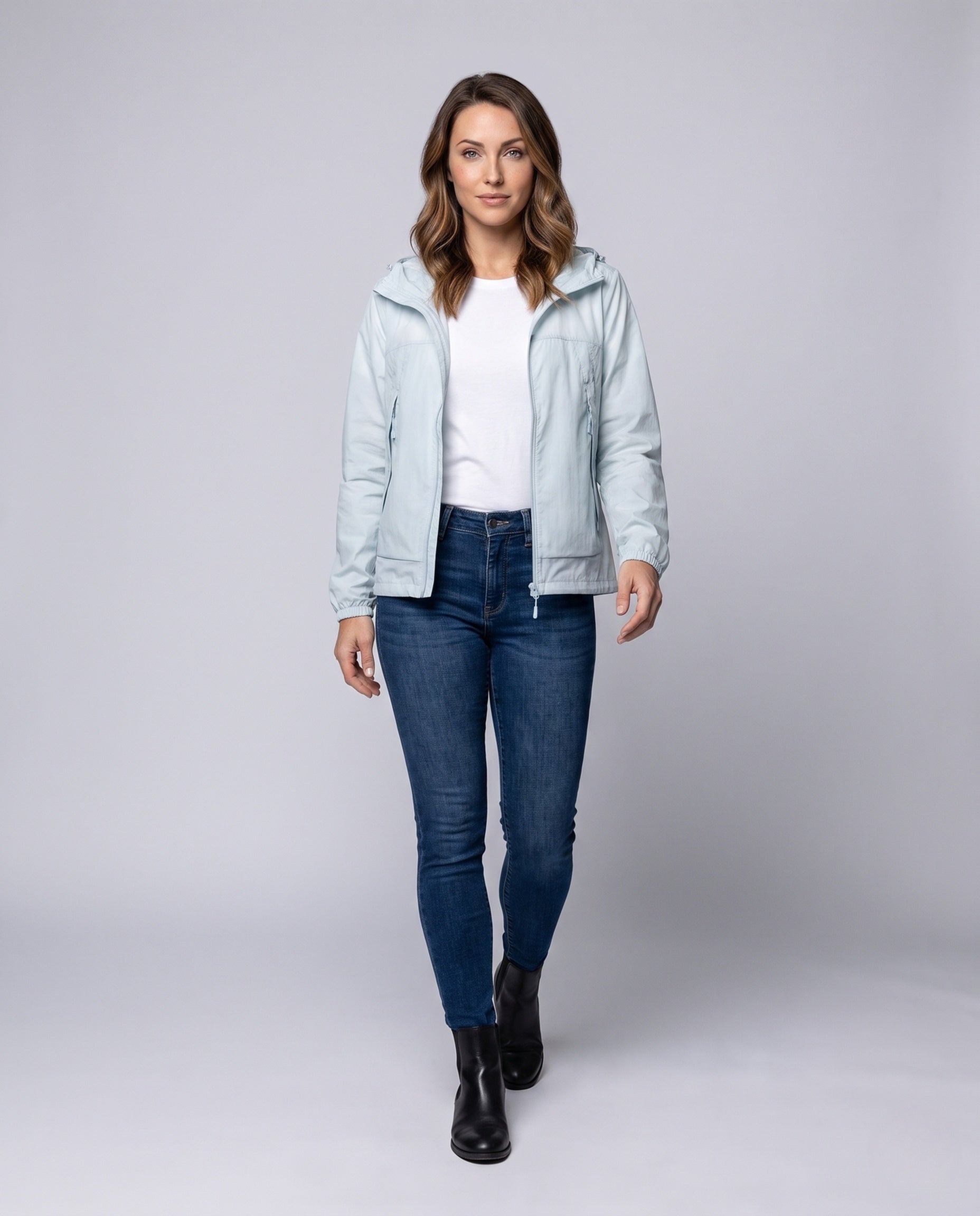 Unisex Lightweight Hooded Outdoor Jacket - Front View