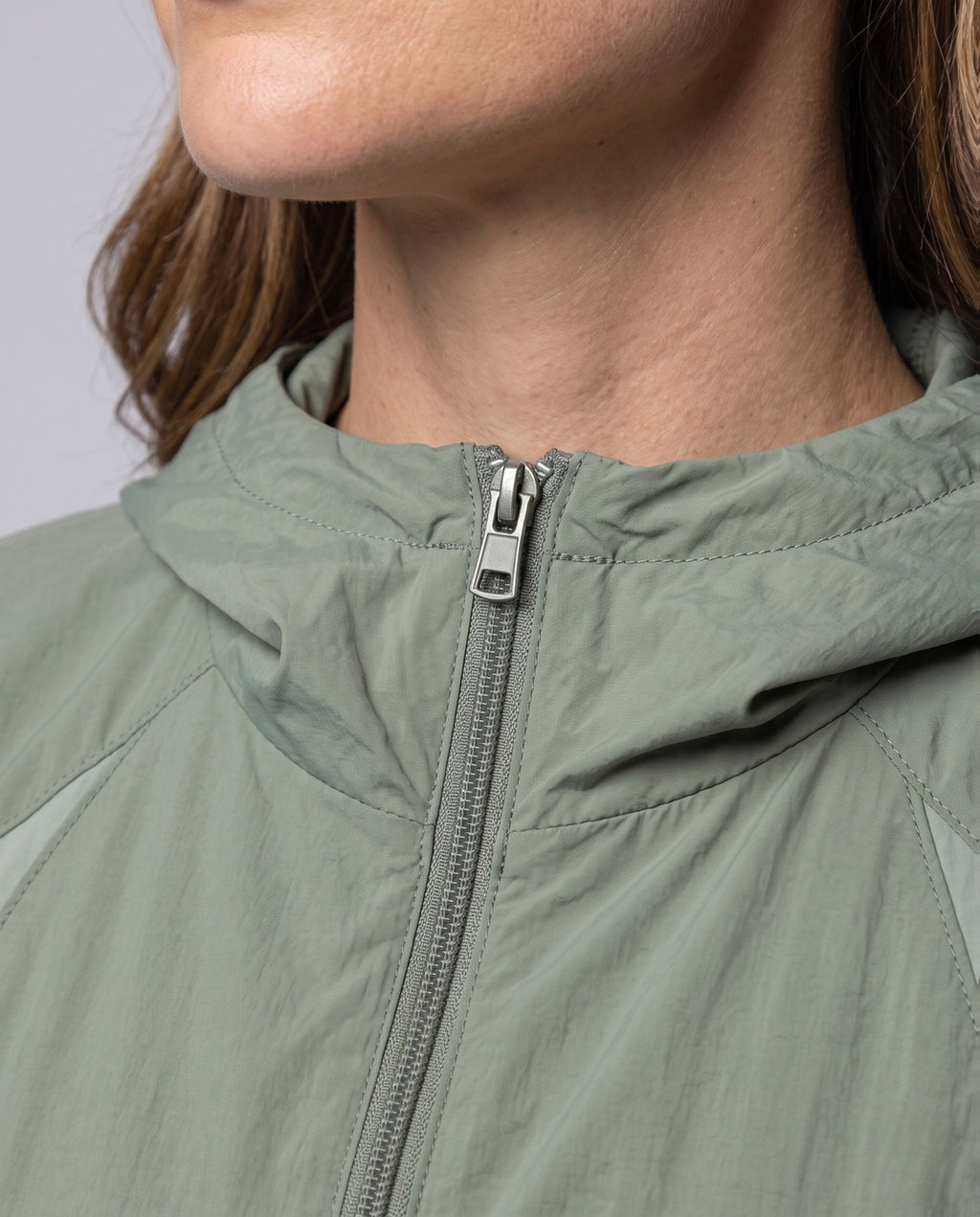 Unisex Lightweight Running and Wind Jacket with Hood - Close-Up Detail