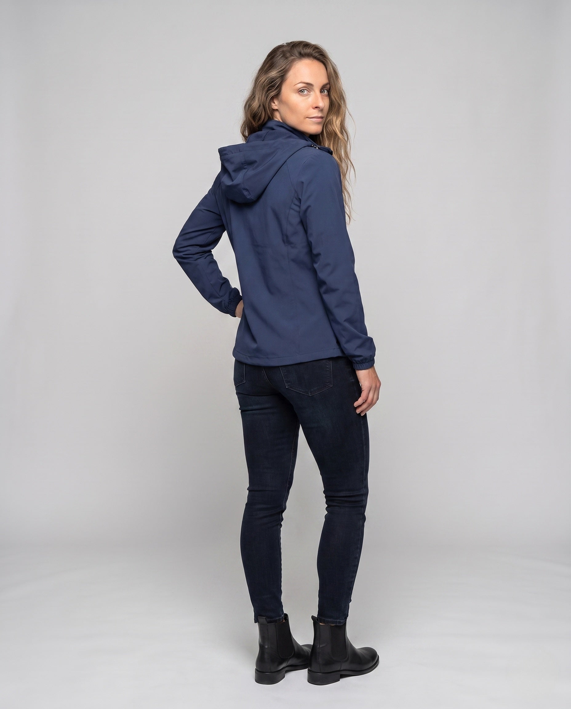Unisex Lightweight Sun Protection Softshell Jacket with Hood - Back View