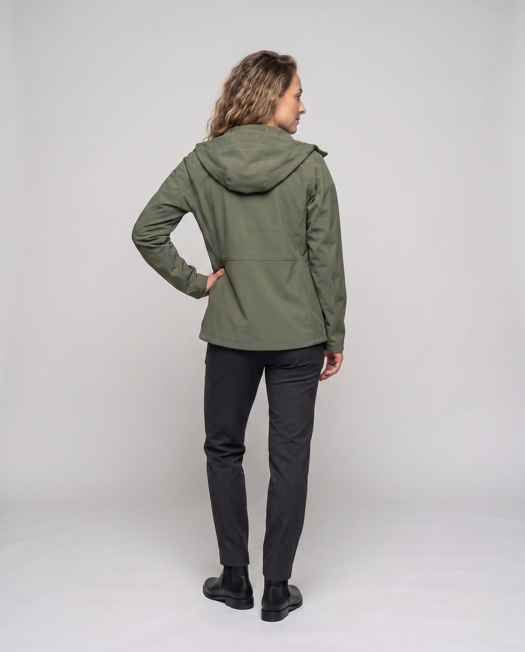Unisex Lightweight Water-Repellent Hooded Jacket - Back View