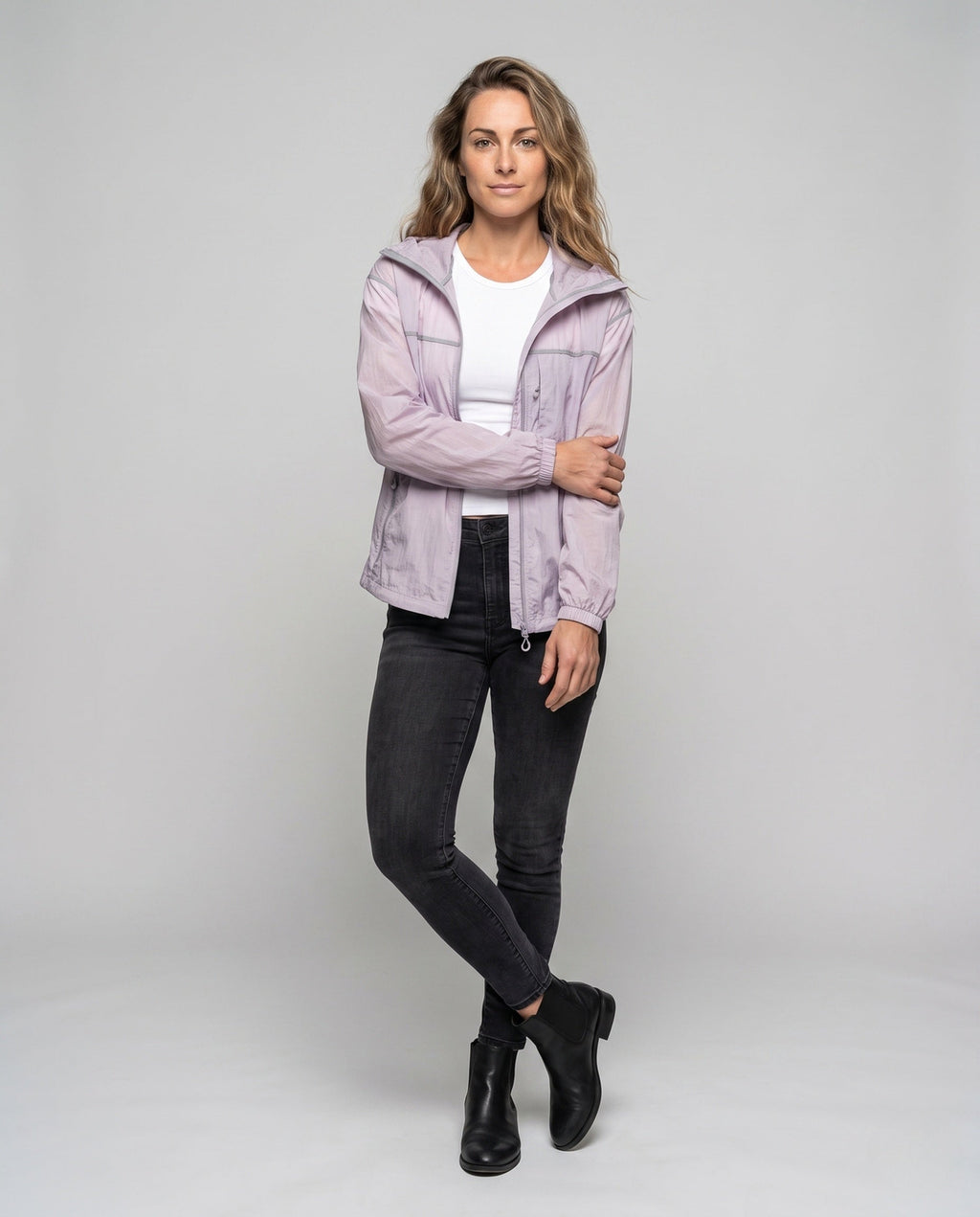 Unisex Minimalist All-Weather Outdoor Jacket with Hood - Front View