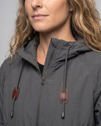 Unisex Technical Packable Hooded Windbreaker with 2-Way Zipper - Close-Up Detail