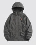 Unisex Technical Packable Hooded Windbreaker with 2-Way Zipper