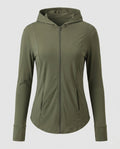 Women's Lightweight Breathable Training Jacket with Hood, Elastic Cut