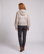 Women's Lightweight Short Jacket in Cargo Style with Hood - Back View