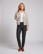 Women's Lightweight Short Jacket in Cargo Style with Hood - Front View