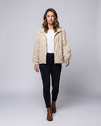 Women's Lightweight Oversized Blouse Jacket with Balloon Sleeves - Front View