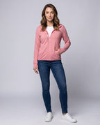 Women's Nano Micro-Perforated Hoodie Jacket with Fine Texture - Front View