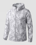 Women's Travel-Friendly Hoodie Jacket with Hexagonal Structure Print