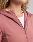 Women's Ultra-Light Running Hooded Jacket with Micro-Perforated Fabric - Close-Up Detail