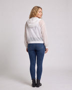 Women's Ultra-Light Transparent Hooded Jacket with Zipper - Back View