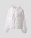 Women's Ultra-Light Transparent Hooded Jacket with Zipper
