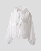 Women's Ultra-Light Transparent Hooded Jacket with Zipper