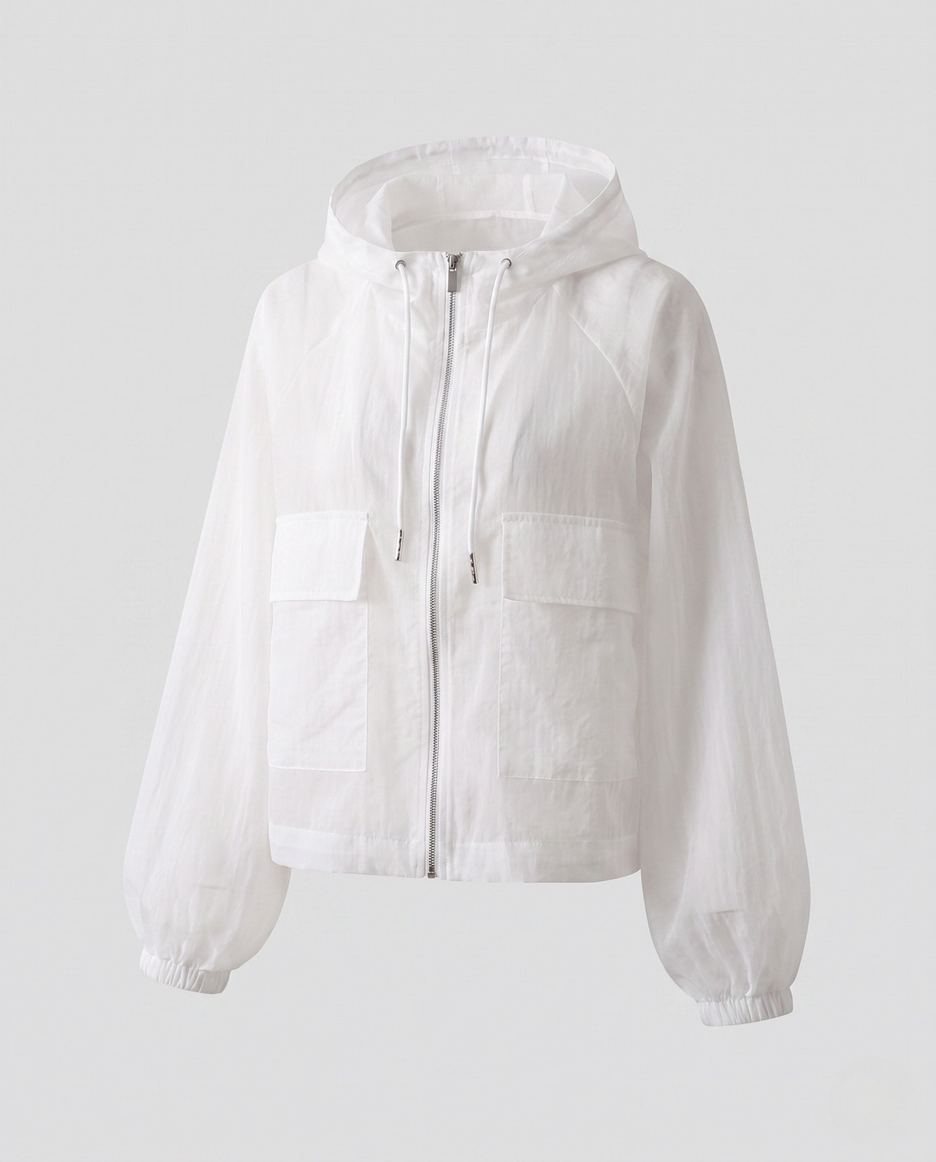 Women's Ultra-Light Transparent Hooded Jacket with Zipper