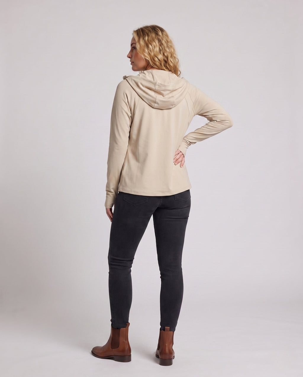 Unisex UV Protection Hoodie Jacket with Removable Visor - Back View