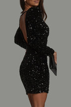 Chic Winter Party Dress with Backless Cut for Women | Samantha Style