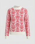 Ladies knit pullover with floral embroidery - Chichicherry