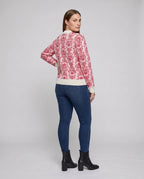 Ladies knit pullover with floral embroidery - Chichicherry