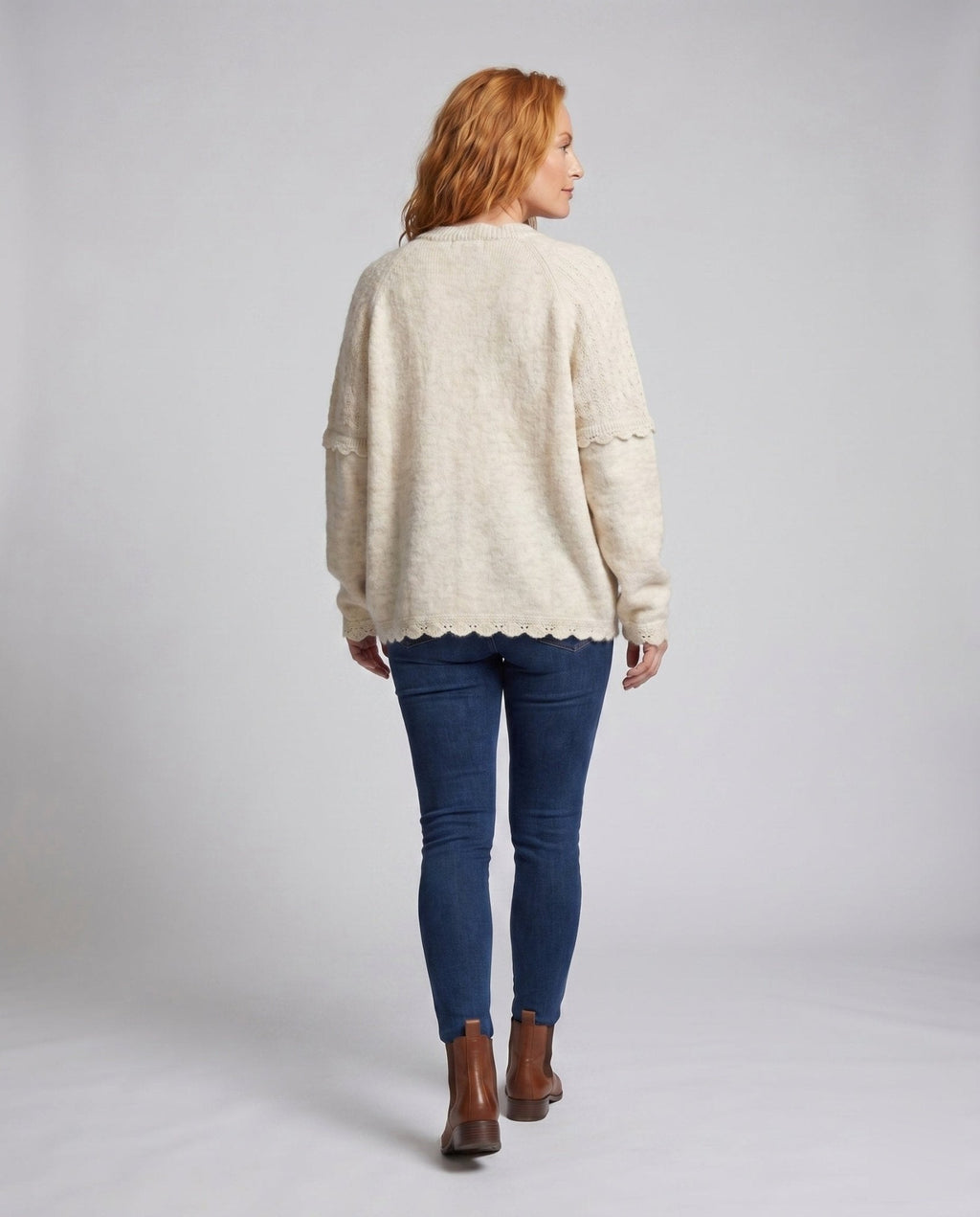 Ladies Long Sleeve Shirt with Romantic Lace Gradient - Chichicherry