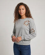 Ladies sweatshirt with decorative pearl accents - Chichicherry