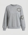 Ladies sweatshirt with decorative pearl accents - Chichicherry