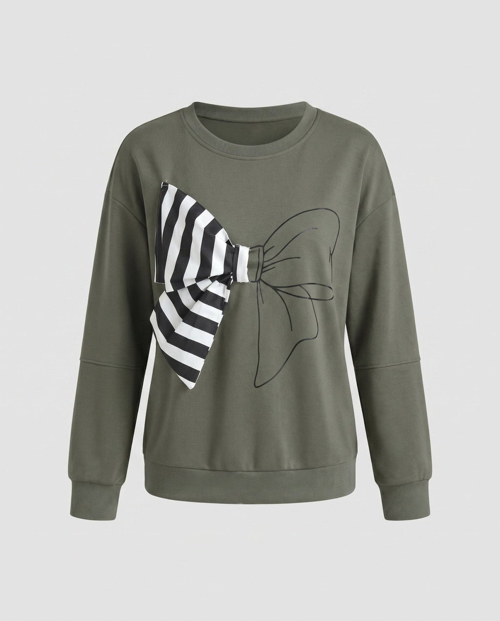 Ladies sweatshirt with fashionable bow motif - Chichicherry