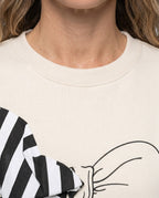 Ladies sweatshirt with fashionable bow motif - Chichicherry