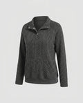 Ladies warming sweatshirt with textured knit pattern and practical pockets - Chichicherry