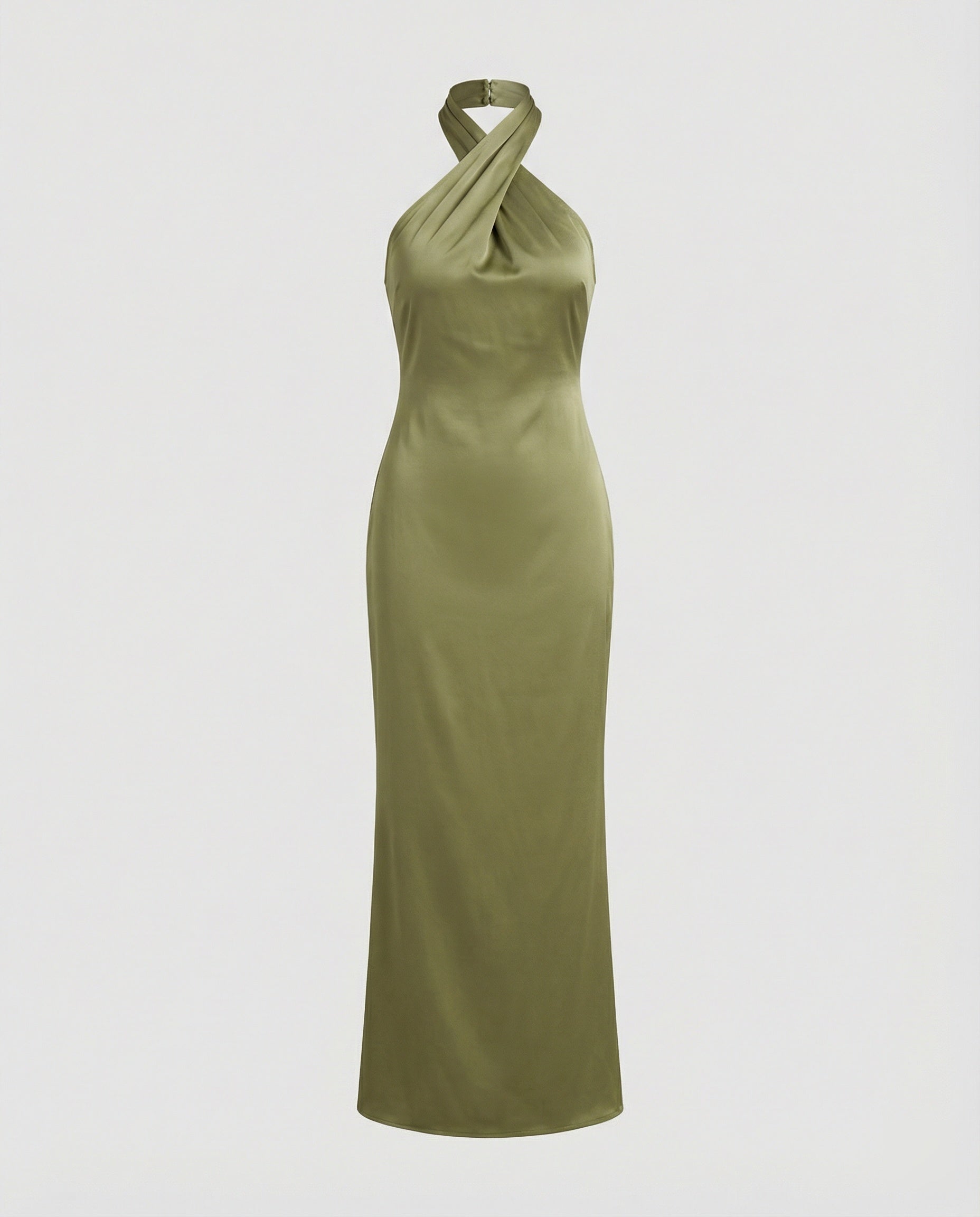 Women's Elegant Evening Dress with Asymmetric Halterneck