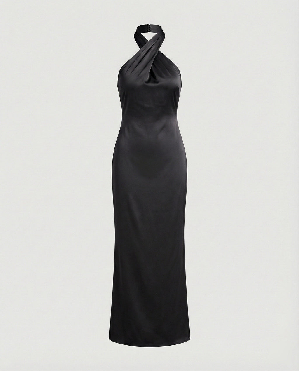 Women's Elegant Evening Dress with Asymmetric Halterneck
