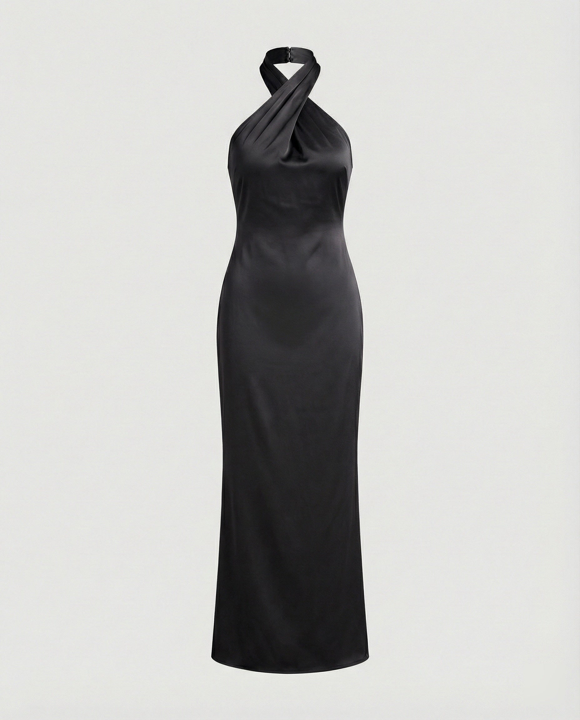 Women's Elegant Evening Dress with Asymmetric Halterneck