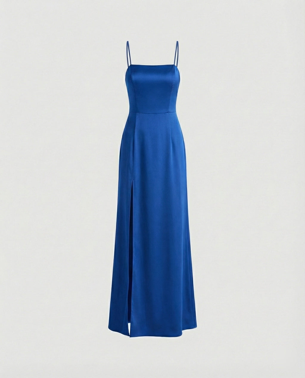 Women's Elegant Evening Dress with Flowing Skirt and Deep Slit
