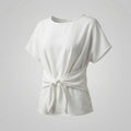 Women's U-Boat Neckline Knot Blouse Top