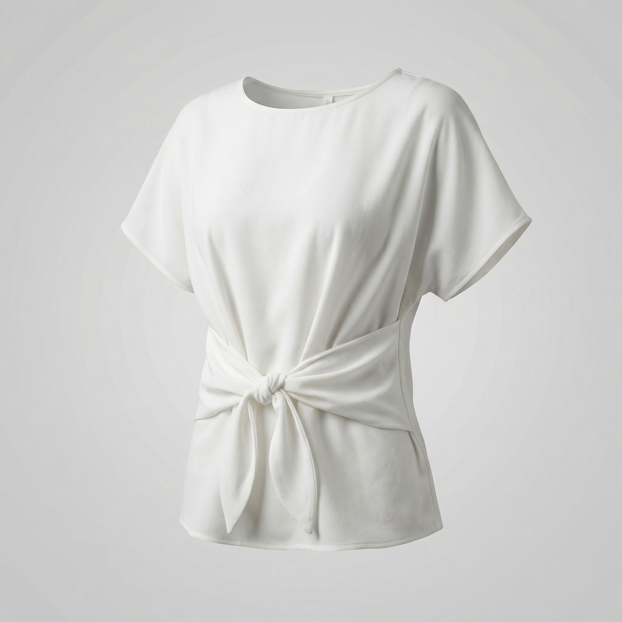 Women's U-Boat Neckline Knot Blouse Top