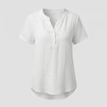 Women's Muslin Short Button Blouse Shirt