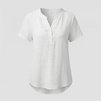 Women's Muslin Short Button Blouse Shirt