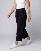 Women's Culotte Pants Linen Mix Drawstring Side Pockets - Lower Body View