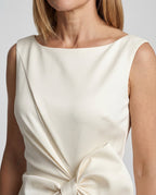 Satin Sheath Dress Asymmetric Elegant Women - Close-Up Detail