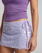 Women's Ruffle Skirt with Transparent Blouse Insert, Playful Details - Close-Up Detail
