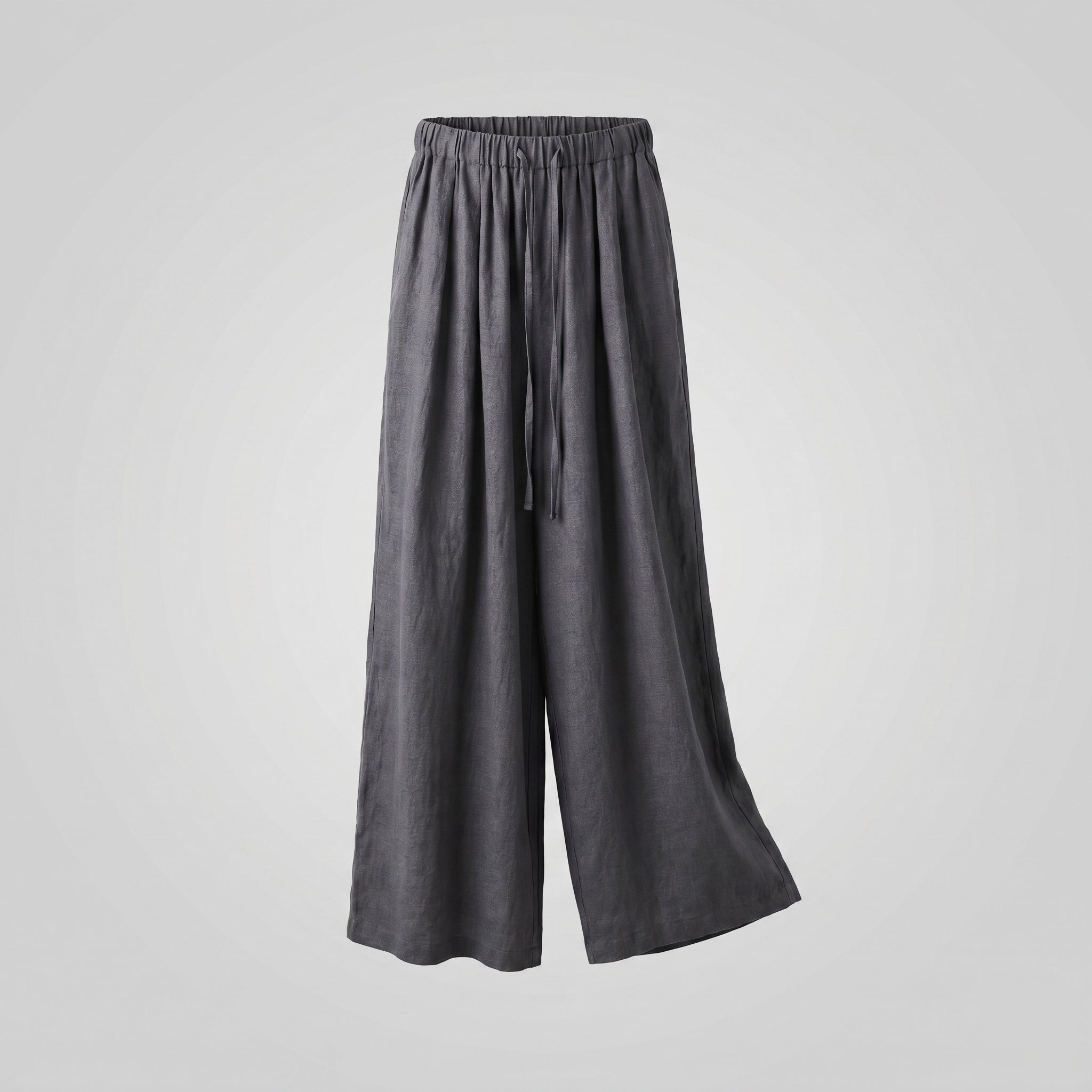 Women's Casual Linen Pants with Elastic Waistband and Drawstring
