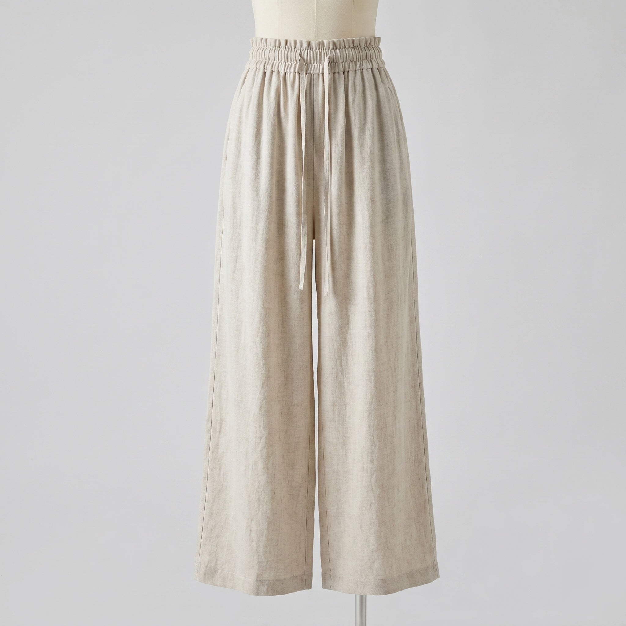 Women's Casual Linen Pants with Elastic Waistband and Drawstring