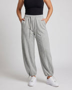 Women's Casual High-Waist Pants with Adjustable Waistband - Lower Body View
