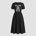 Women's Midi Dress with Vichy Bow