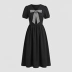 Women's Midi Dress with Vichy Bow
