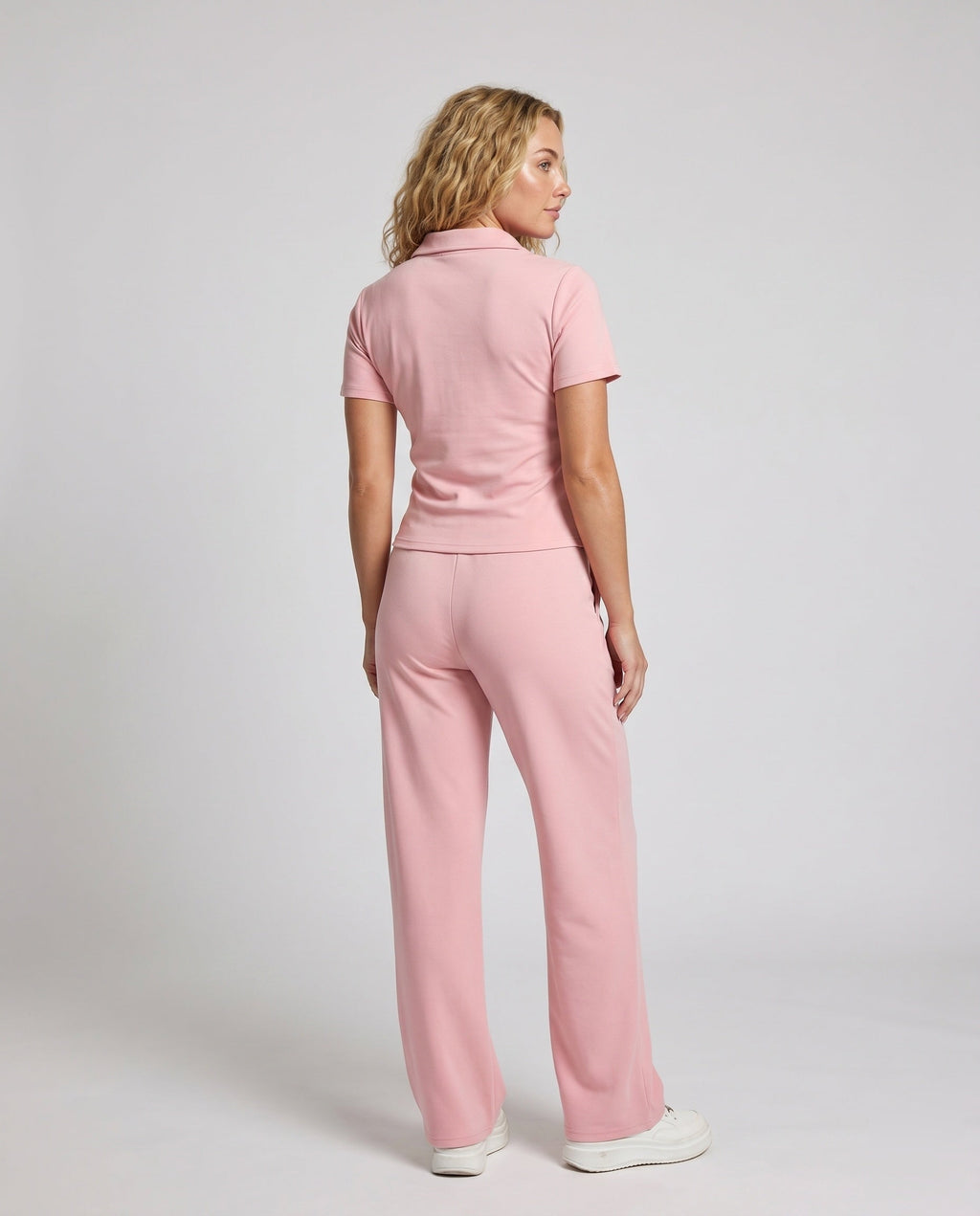 Women's Comfortable Lounge Set made of Breathable Material - Back View
