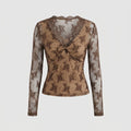 Women's Top with Elegant Lace Detailing and Figure-Hugging Cut