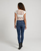 Women's Lace Top with Transparent Back Details - Back View