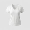 Women's T-Shirt with Lace Collar and Charming Heart Pendant