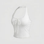 Women's Tops with Lace Details and Playful Knot